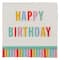 24 Packs: 20 ct. (480 total) Happy Birthday Stripes Beverage Napkins by Celebrate It™